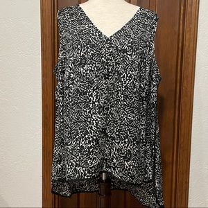 NWOT Black & White Leopard Print Sleeveless Tunic Sz 18 Lane Bryant